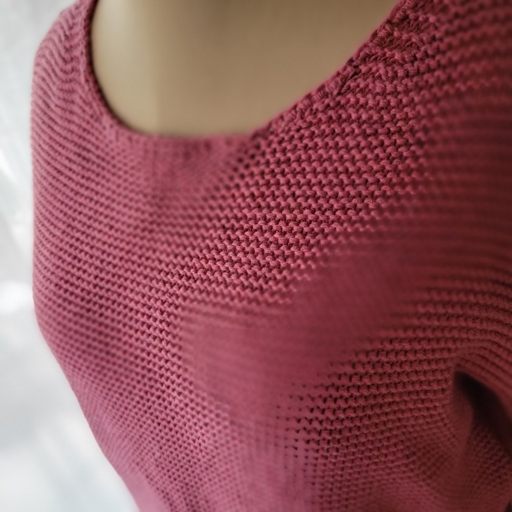 Women's Boden Salmon Pink Waffle Knit Crewneck Sweater Size 6 - Picture 6 of 10
